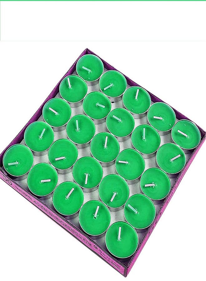 Ein Sof Unscented Tea Lights Candles | Green Paraffin Wax Tealight Candle Perfect for Home Decor | Long Lasting | 2 to 3 Hours Burn Time | Smokeless & Dripless | 3 cm Diameter | Pack of 50 - Image 1